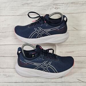Women's Asics Gel-Nimbus 25 Size 6.5 Blue White Pink Athletic Running Shoes